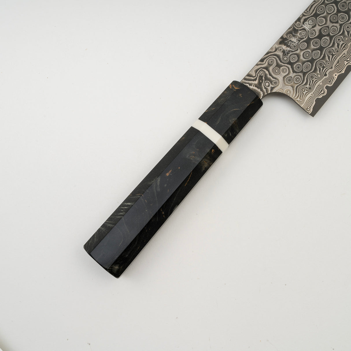 二唐刃物鍛造所 暗門 スーパーゴールド2 レインドロップダマスカス 牛刀 240mm