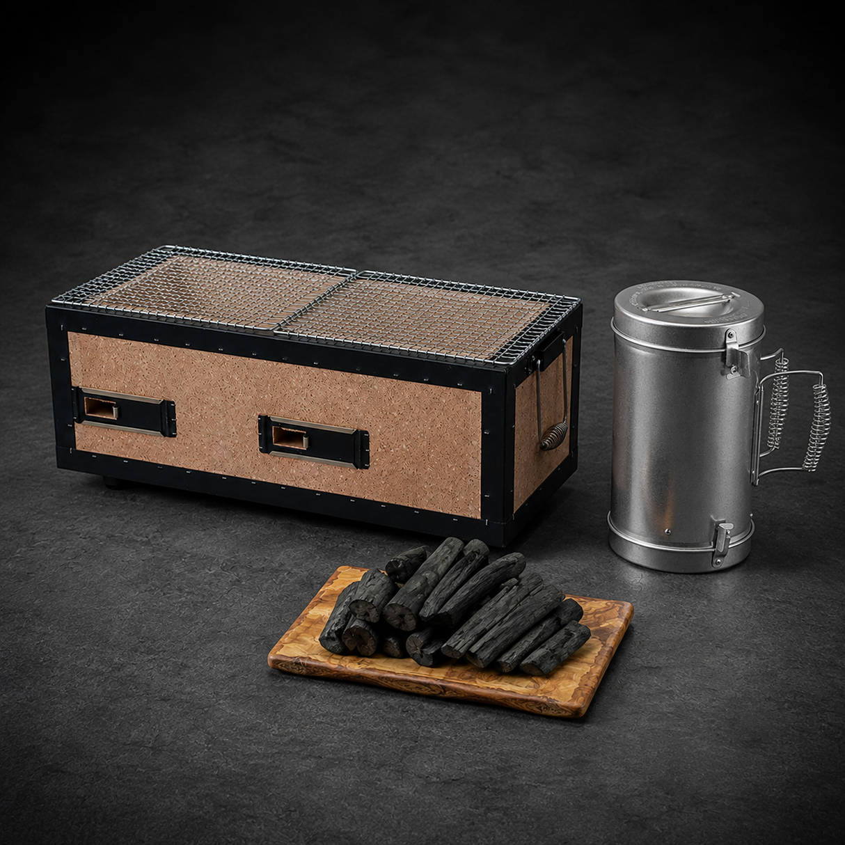 Okunoto Konro Medium Hibachi Grill Starter Set