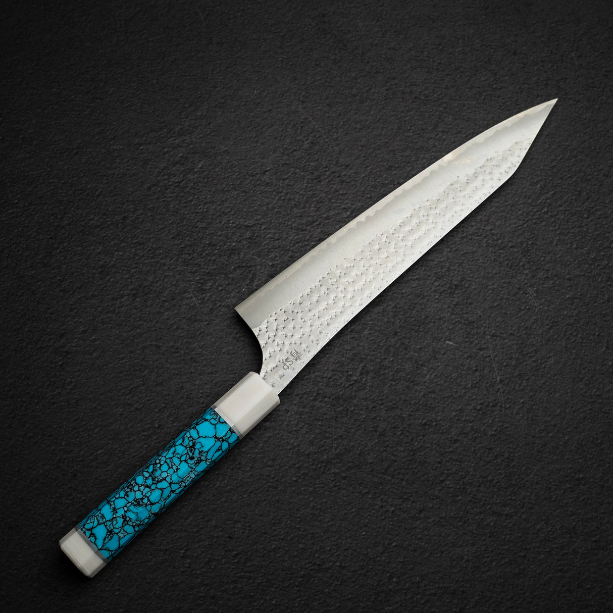 黒﨑打刃物 国産栄 青紙スーパー 切付牛刀 240mm ターコイズホワイト口金