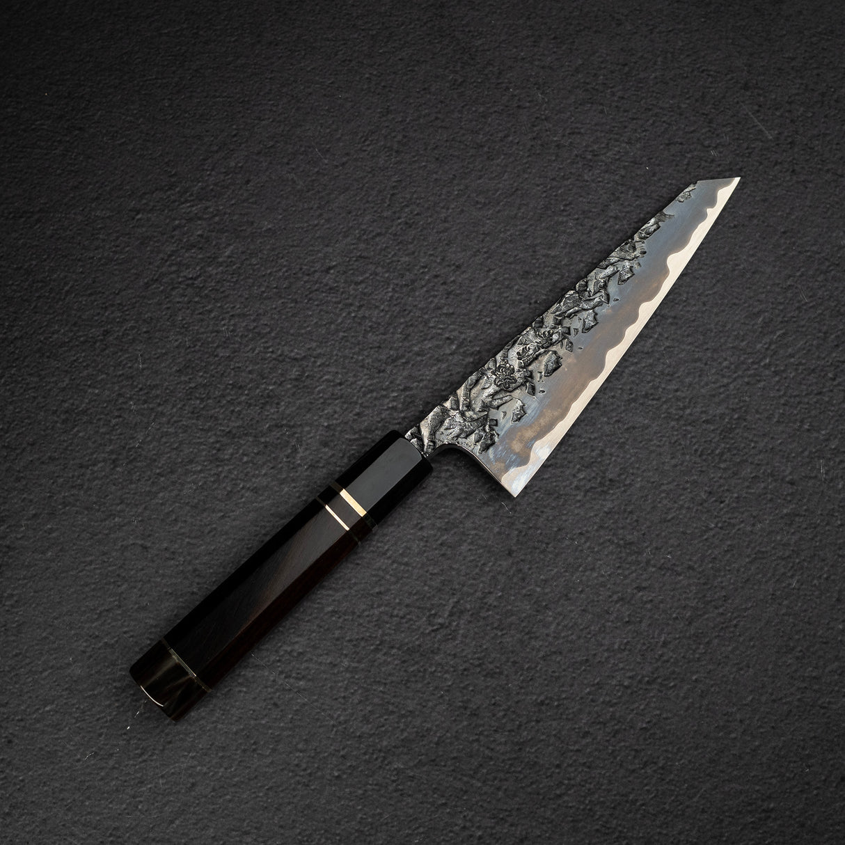 間中刃物鍛錬所 x Xinguo ATS34 骨スキ 槌目鏡面霞仕上げ 150mm 鞘付き