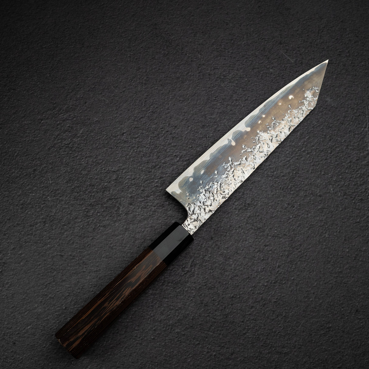 間中刃物鍛錬所 x Xinguo ATS34 切付牛刀 槌目鏡面霞仕上げ 210mm 鞘付き