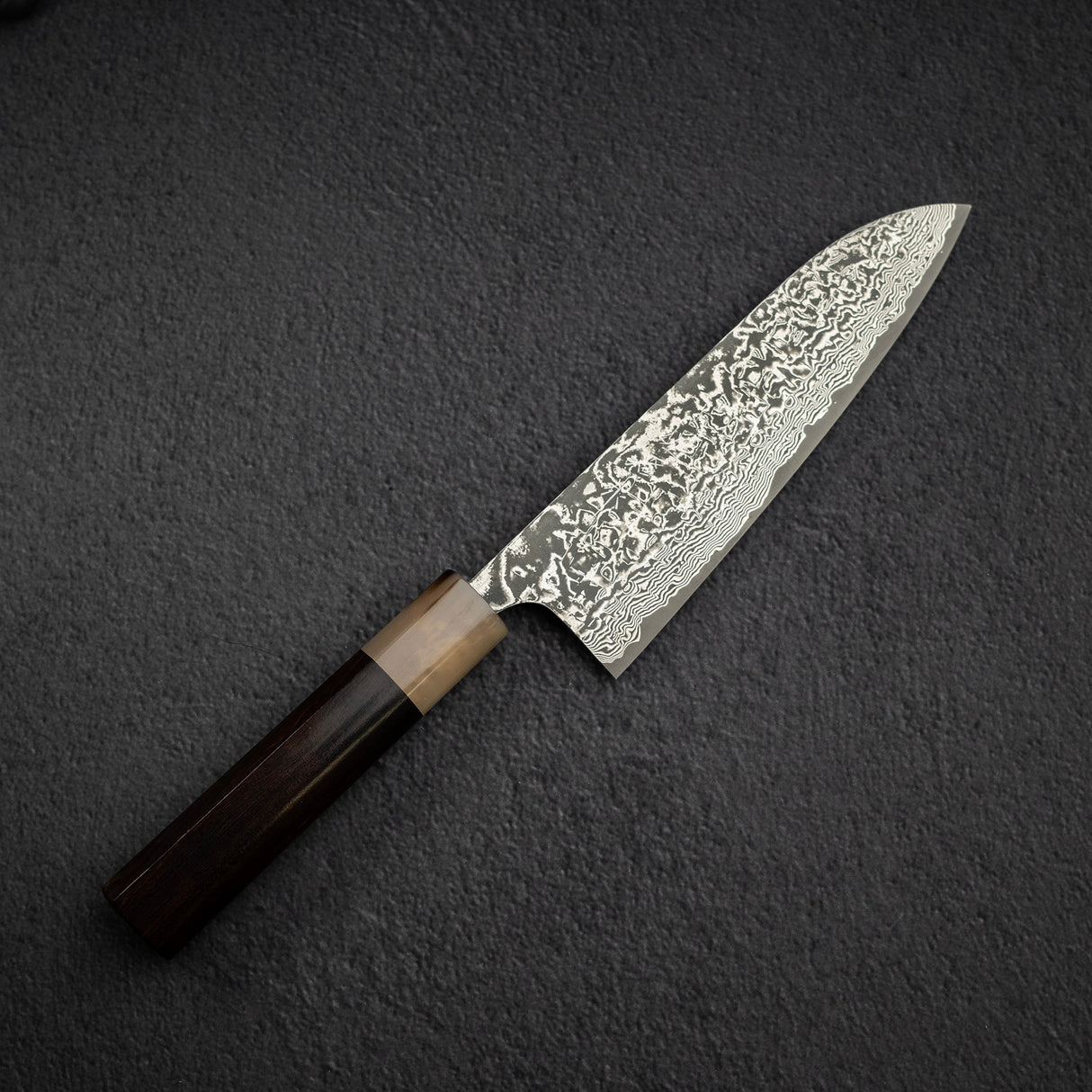 佐治打刃物 SG2 ブラックダマスカス 三徳 180mm ウェンジ鞘付き