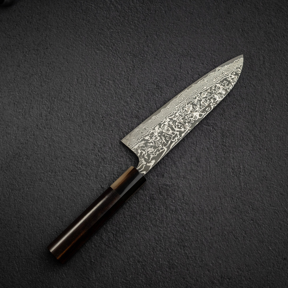 佐治打刃物 SG2 ブラックダマスカス 三徳 180mm ウェンジ鞘付き