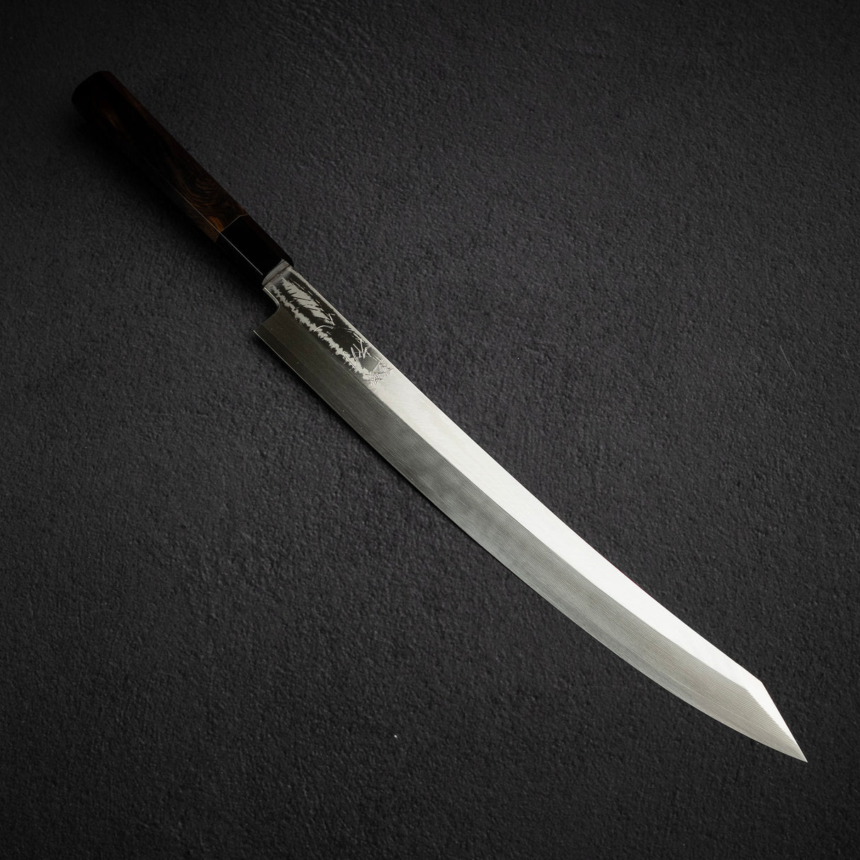 初心 x Shimizu 銀三鋼 ダマスカス 切付大反り柳刃 330mm