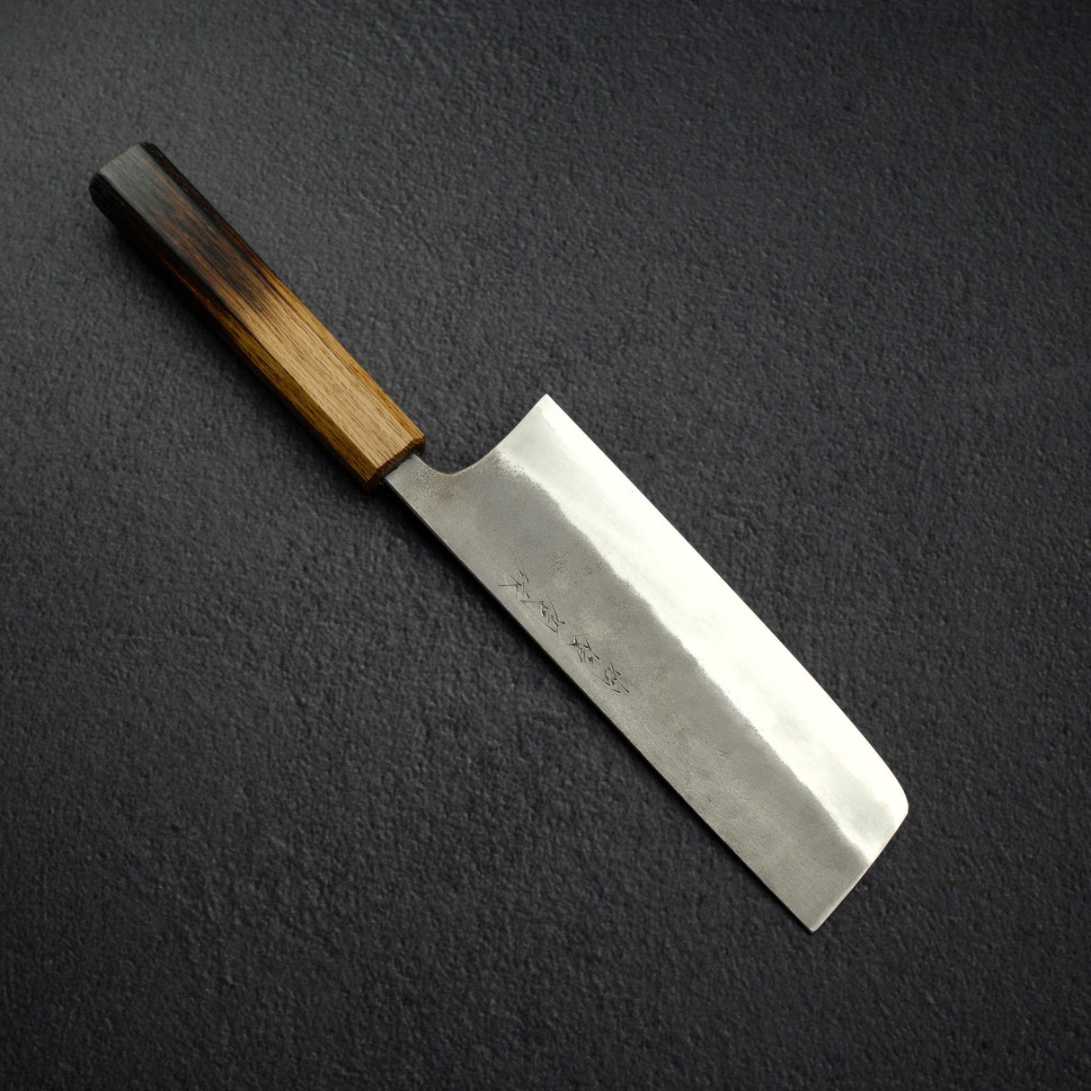 松原刃物 青二鋼 菜切 165mm 梨地仕上げ 焼樫