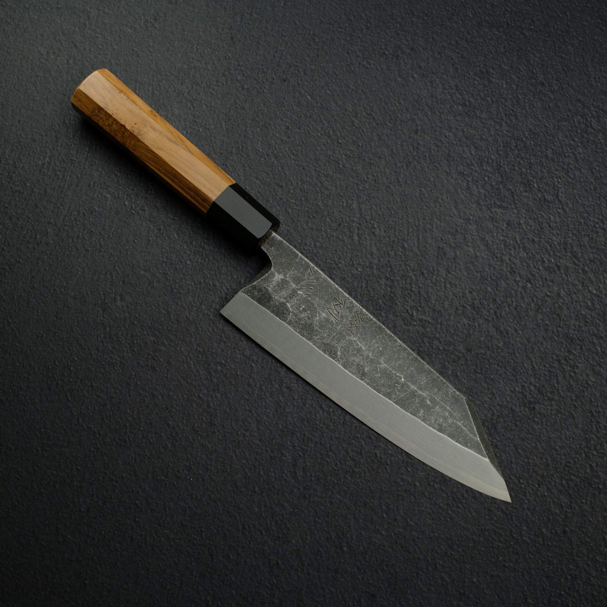 明神利器制作所 x 初心 白鷺 青二鋼 黒打ち 切付出刃 180mm