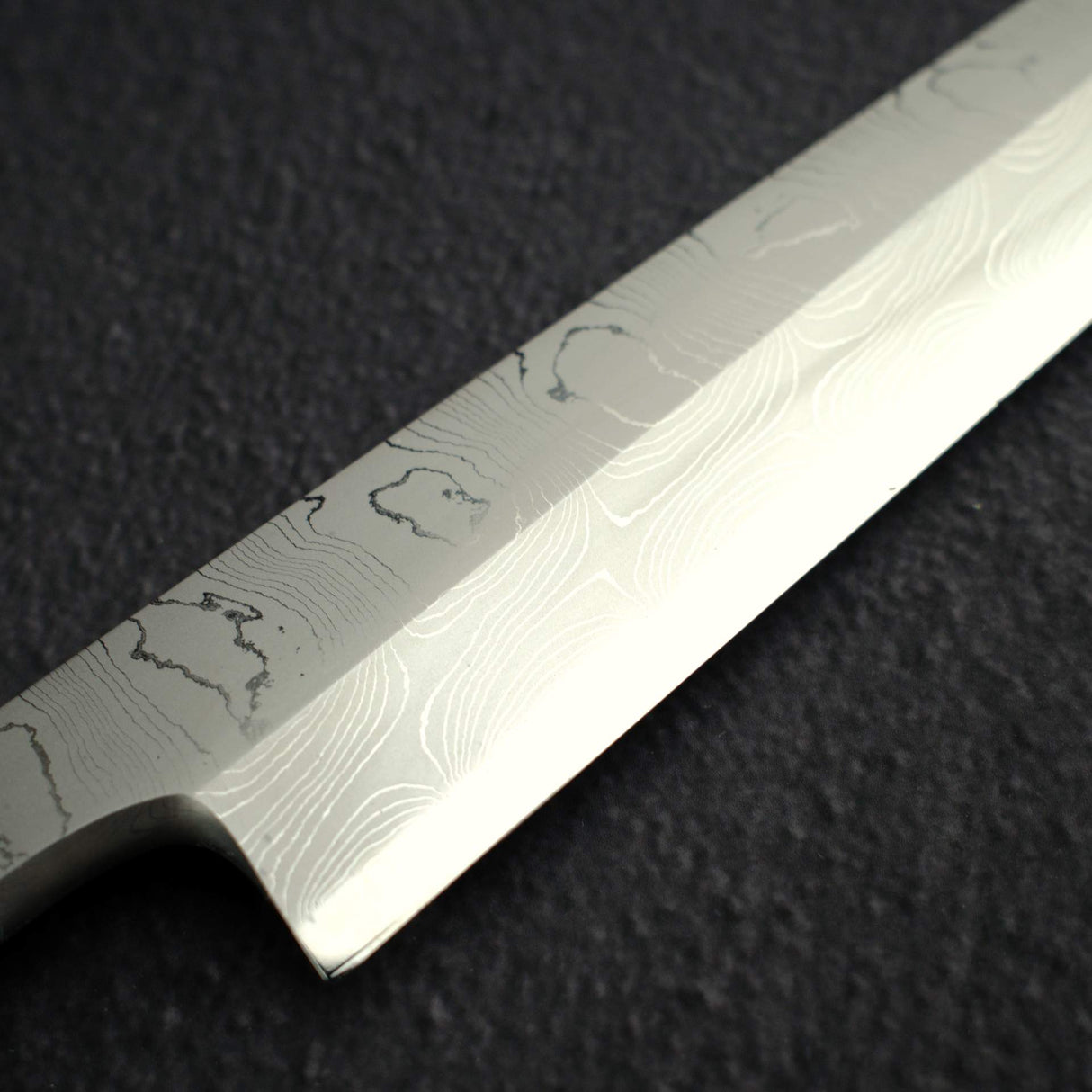 二唐刃物鍛造所 白二鋼 ダマスカス 柳刃 270mm 鞘付き