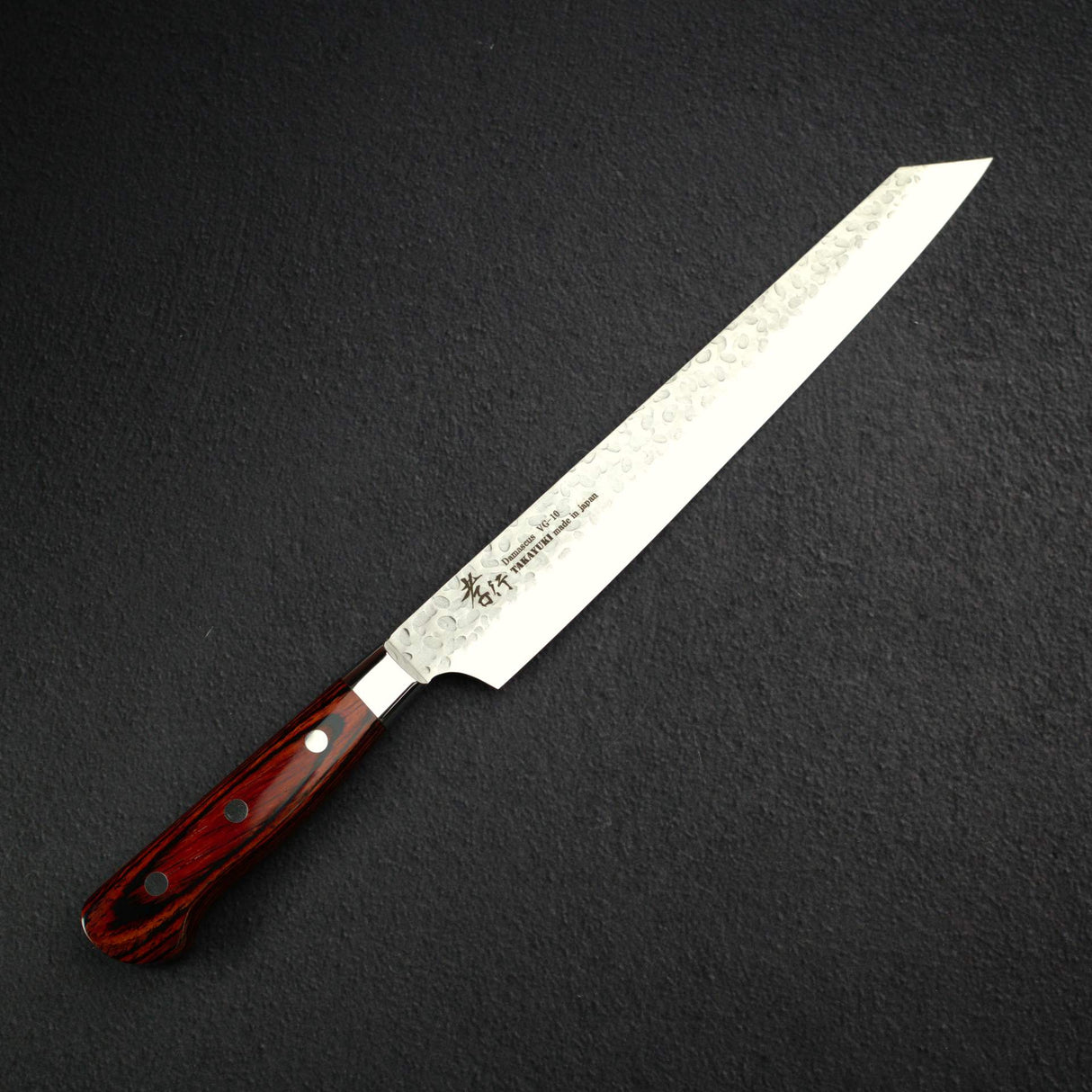 青木刃物製作所 VG10 33層 槌目ダマスカス 剣型筋引 270mm