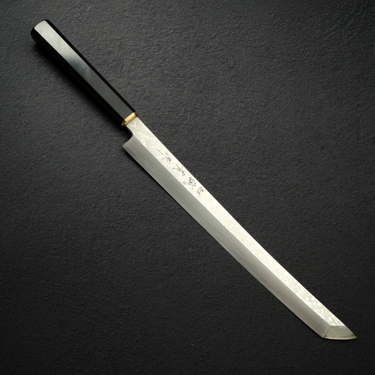 田中一之刃物製作所 V金10号 ダマスカス 先丸蛸引き 300mm 鞘付き