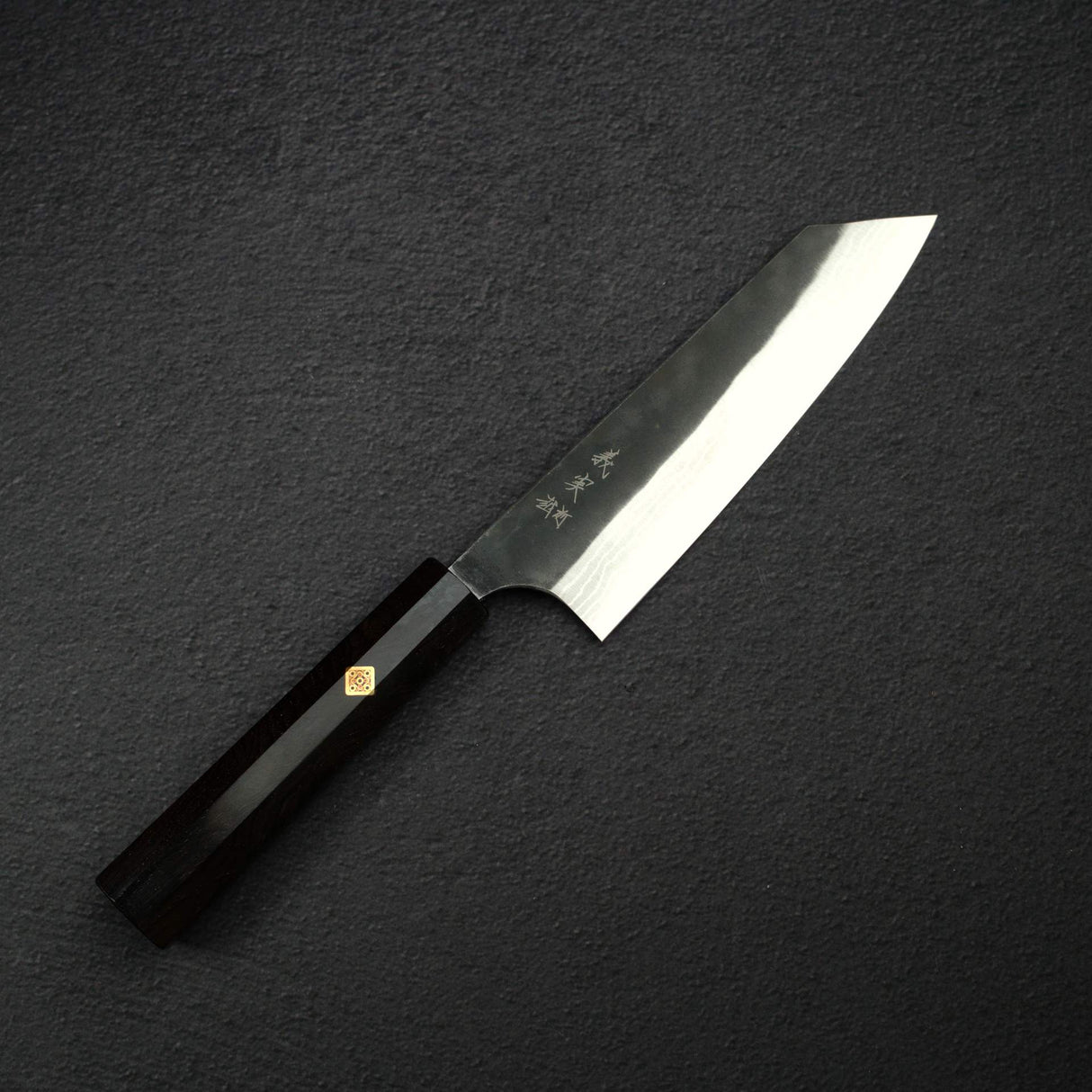 カトウ打刃物製作所 金太郎 白二鋼 ダマスカス 黒打ち 梨地 文化 180mm