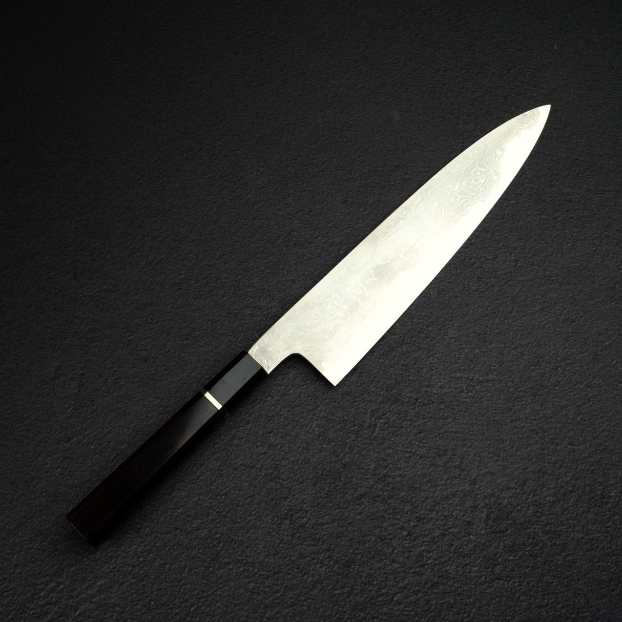 初心 木漏れ日 青一鋼 ダマスカス 牛刀 240mm 鞘付き 無銘
