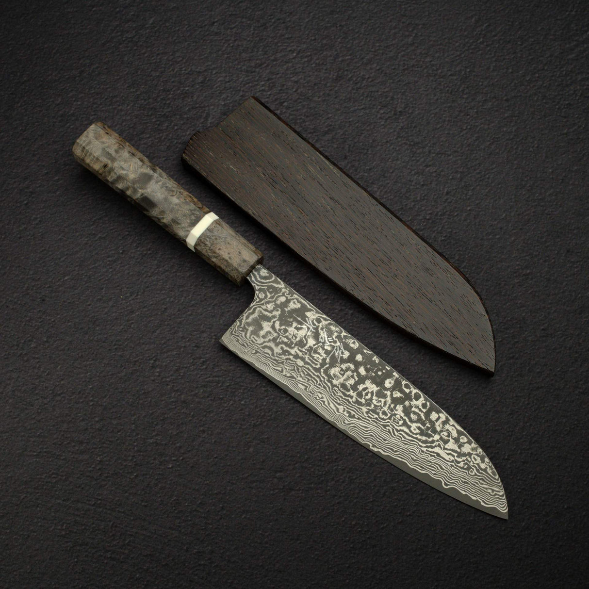 佐治打刃物 スーパーゴールド2 ブラックダマスカス 三徳 180mm