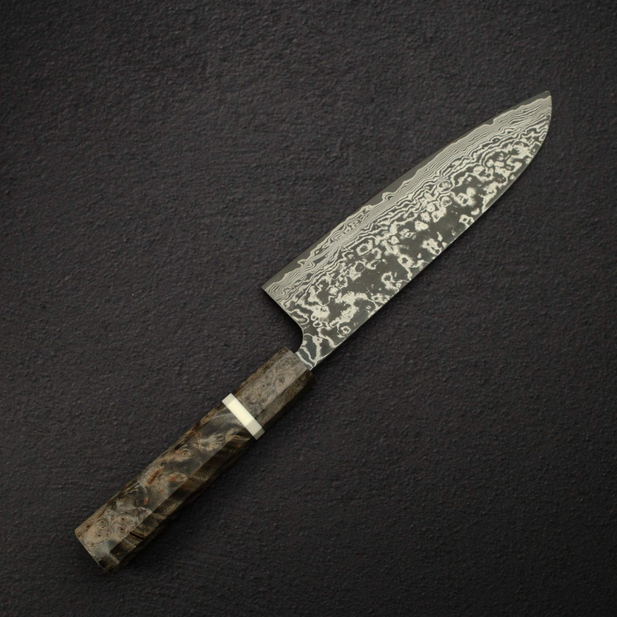 佐治打刃物 スーパーゴールド2 ブラックダマスカス 三徳 180mm