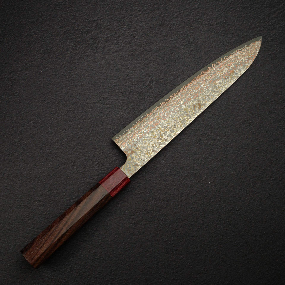 佐治打刃物 V金10号 レインボーダマスカス 牛刀 240mm