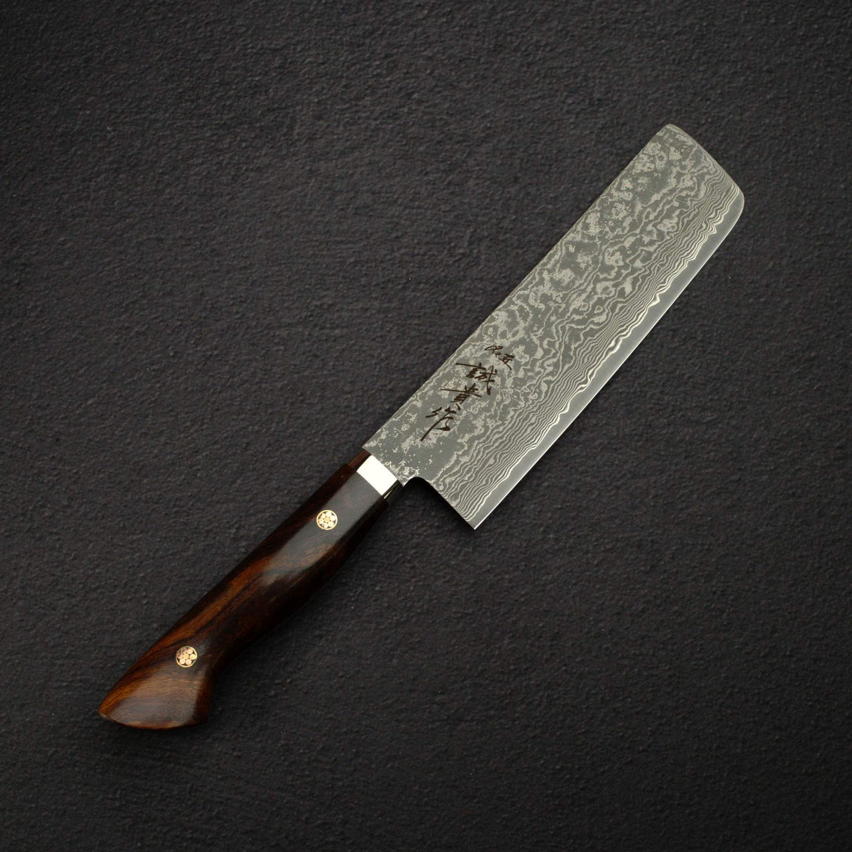田中一之刃物製作所 スーパーゴールド2 黒染めダマスカス 菜切 165mm