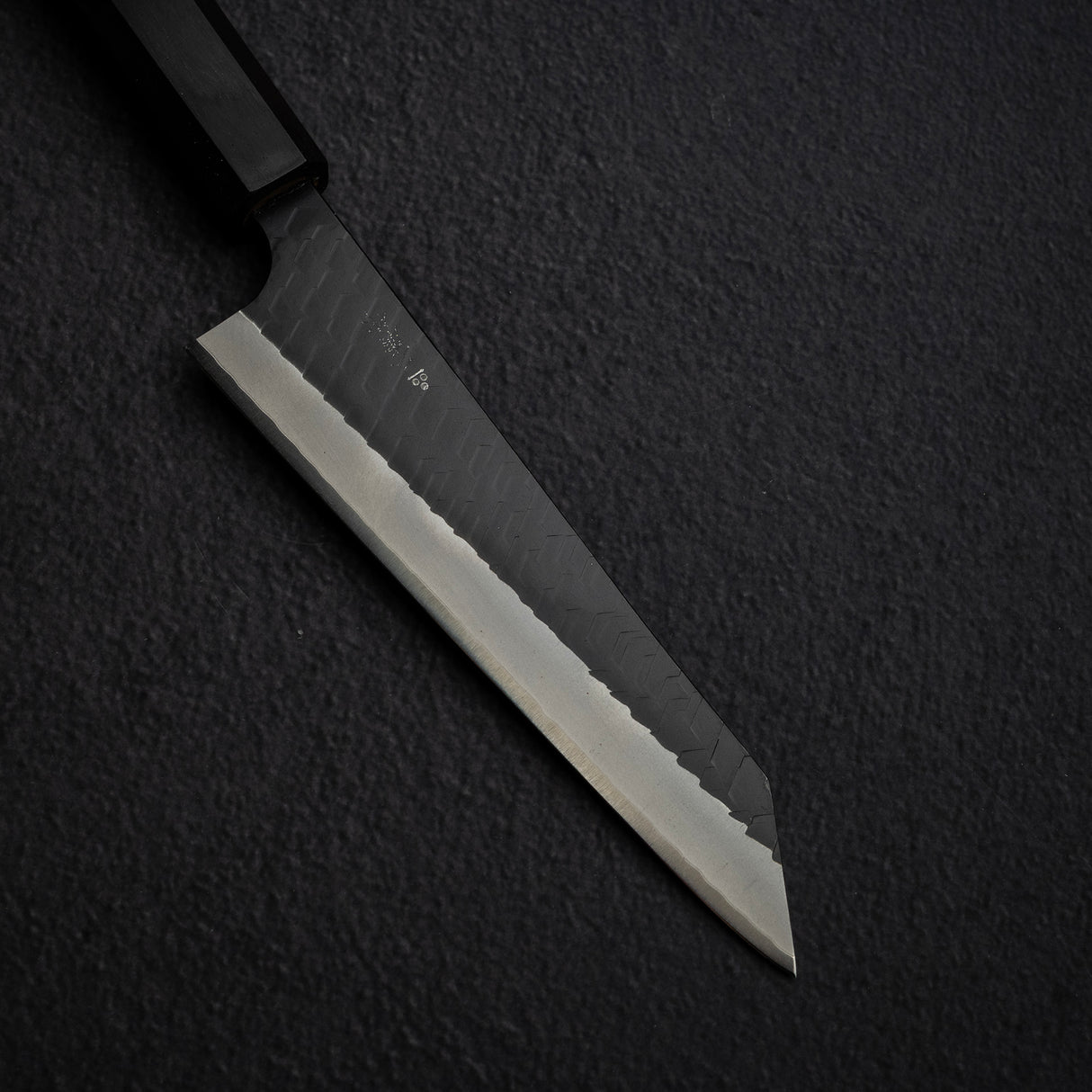 二唐刃物鍛造所 スーパーゴールド2 黒打ち 両刃 槌目 骨スキ 170mm エボニー