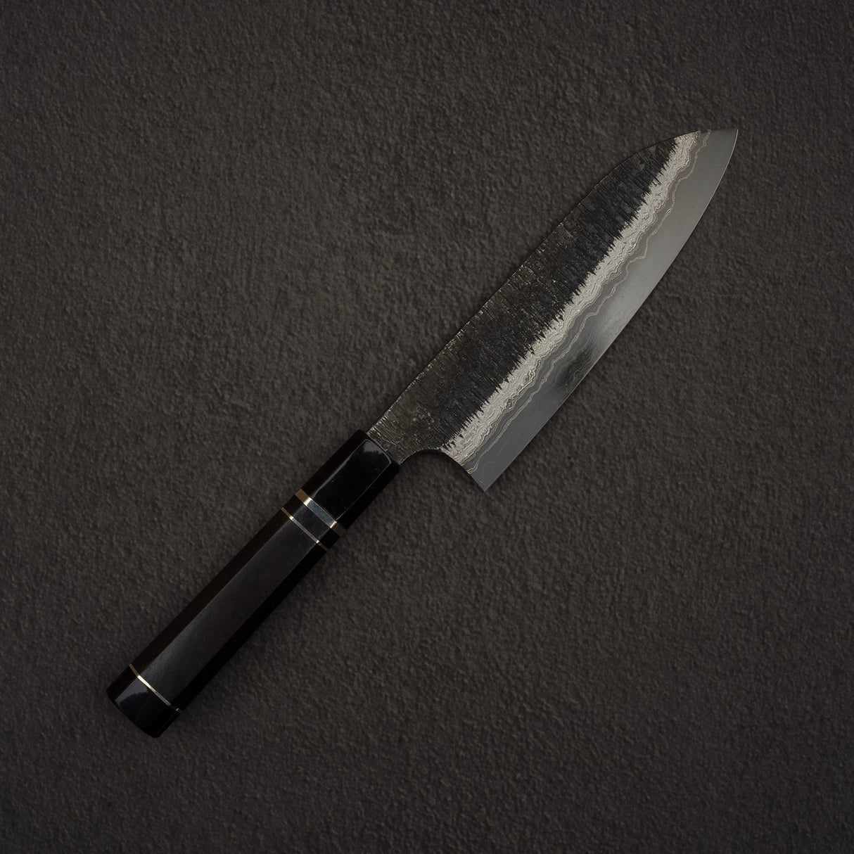 初心 頂 青二鋼・白二鋼 ダマスカス 三徳 170mm