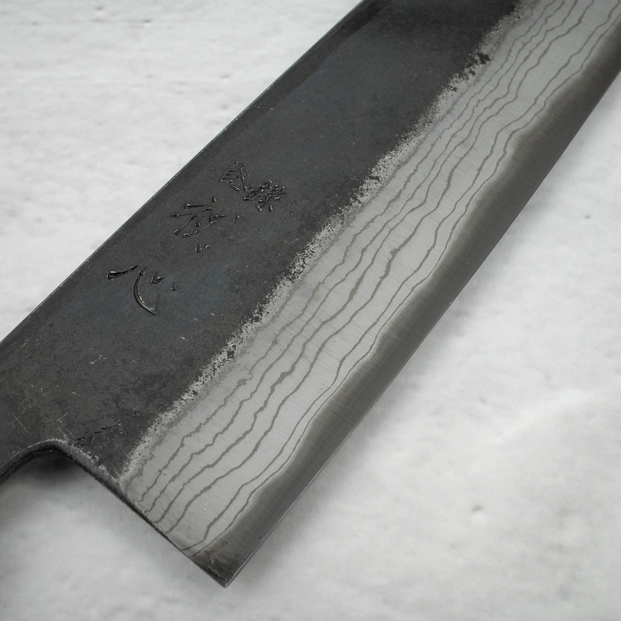 初心 雲影 青二鋼 黒打ち ダマスカス 牛刀 240mm