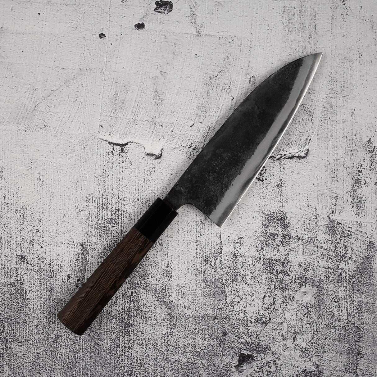 初心 黒風 青二鋼 出刃 180mm 両刃 黒打ち