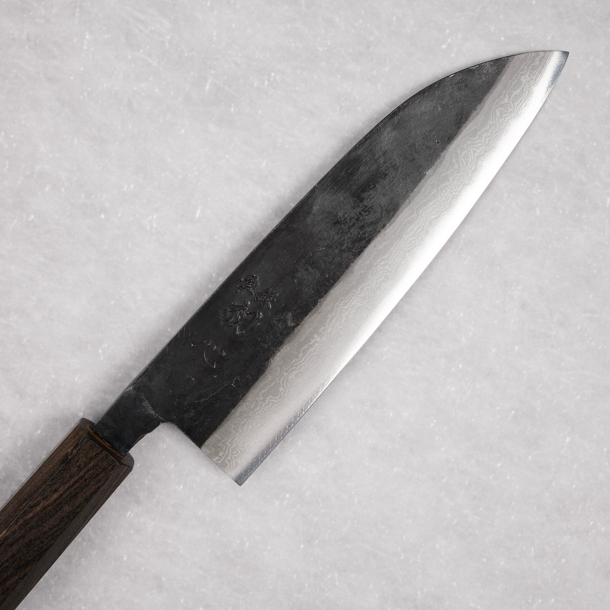 初心 漆黒 青二鋼 黒打ち ダマスカス 三徳 165mm