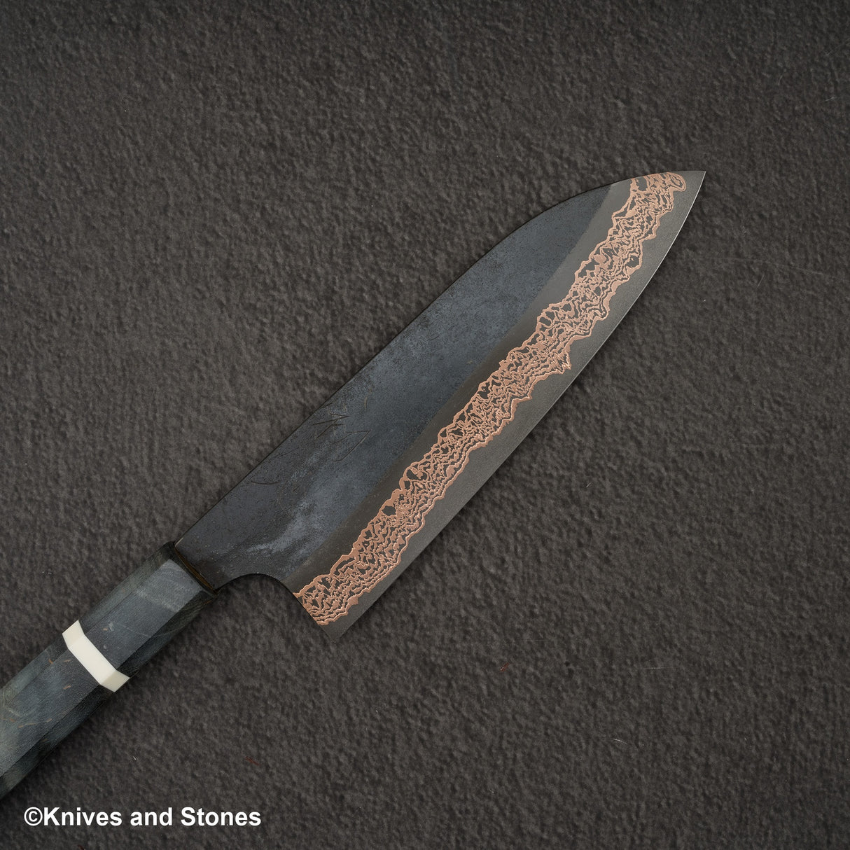 初心 x 二唐刃物鍛造所 悦び SLD鋼 銅ダマスカス 三徳 180mm