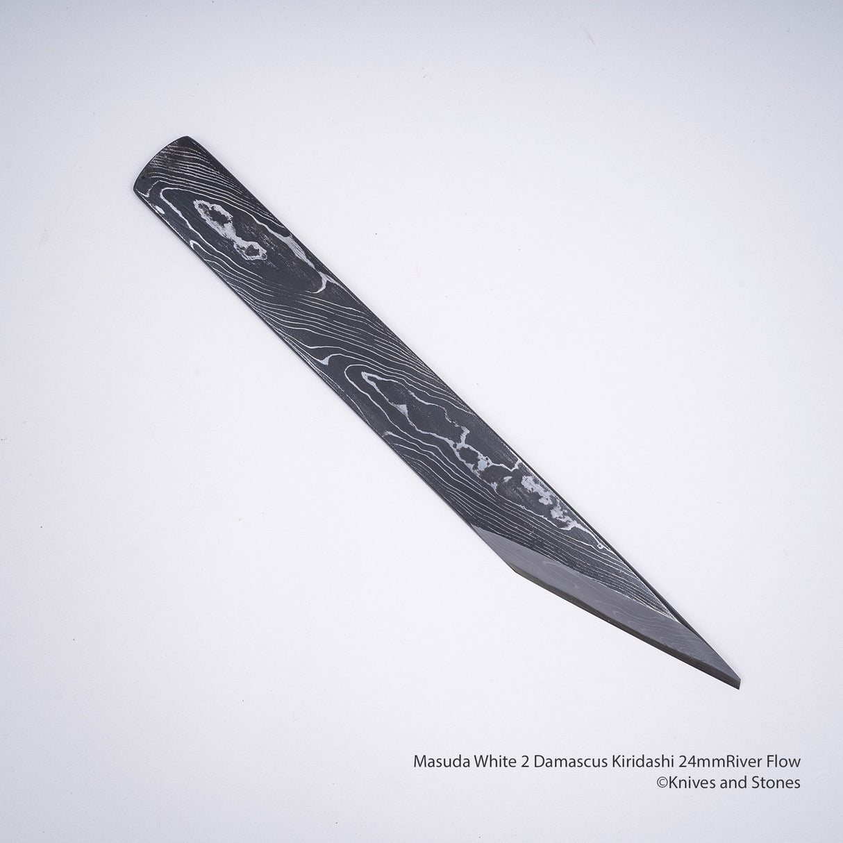 増田切出工場 白二鋼 流水 ダマスカス 切出 24mm