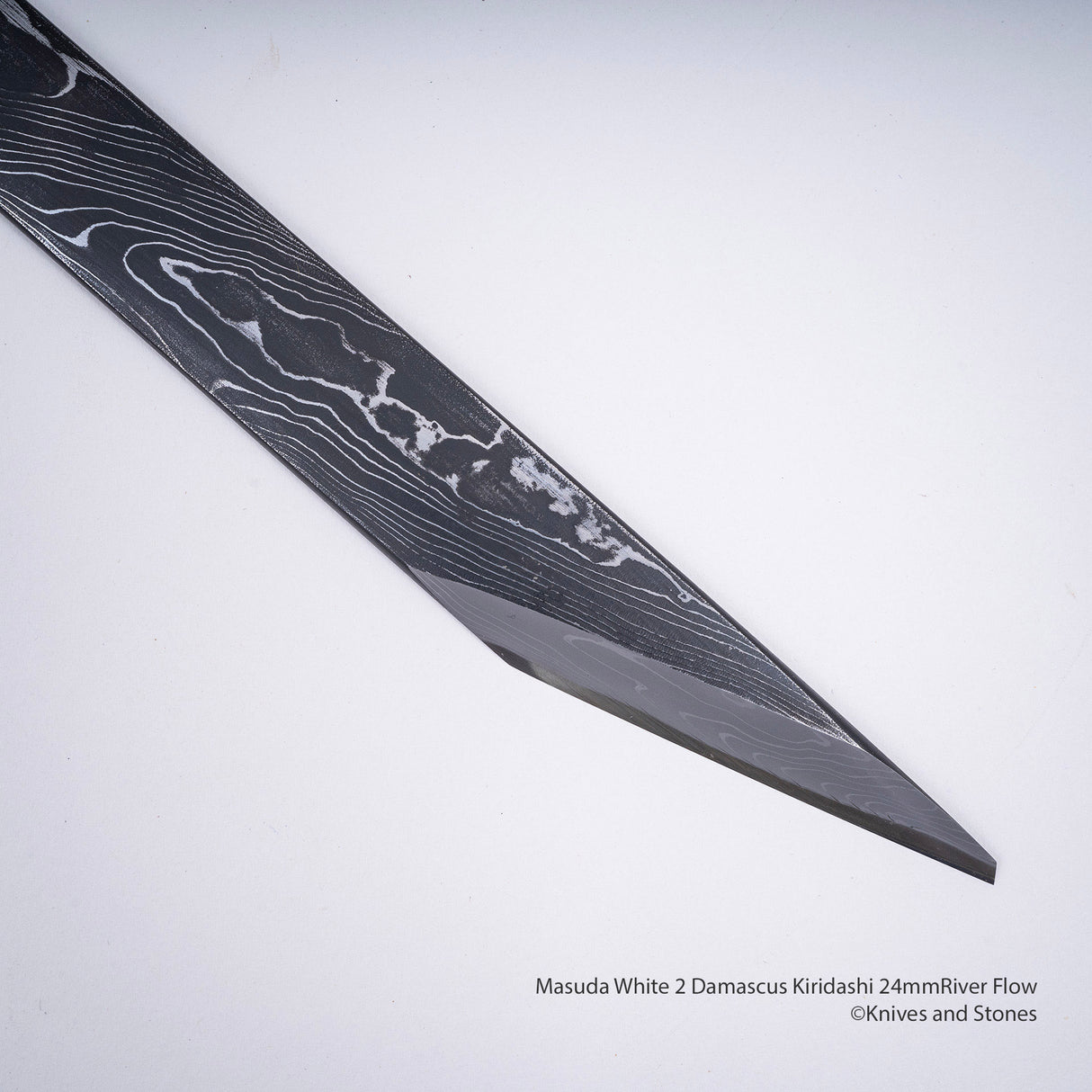 増田切出工場 白二鋼 流水 ダマスカス 切出 24mm