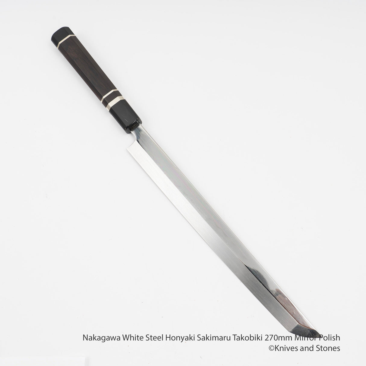 中川 白紙 本焼 先丸蛸引き 270mm 鏡面仕上げ