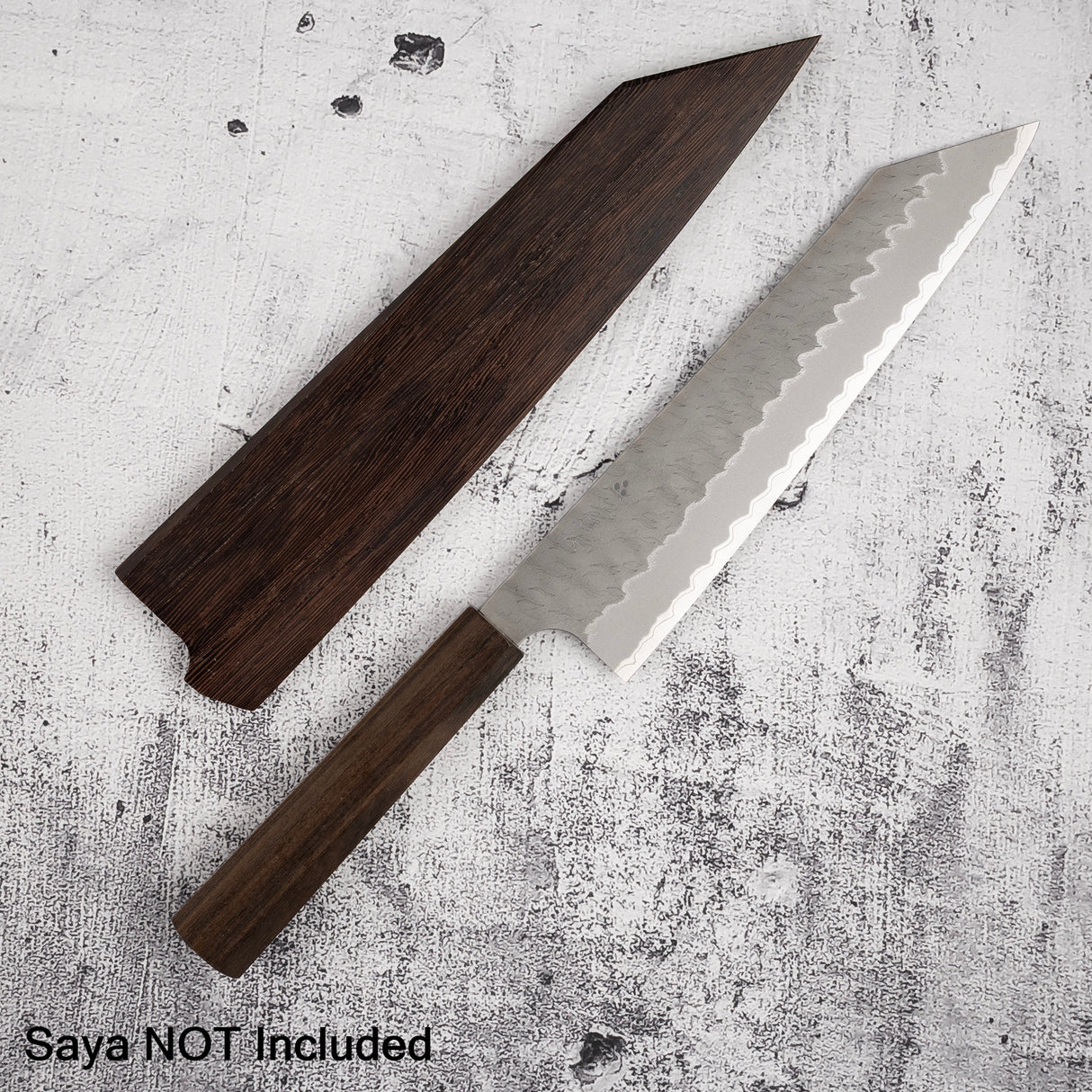 二唐刃物鍛造所 青紙スーパー 切付牛刀 240mm 黒打ち 槌目 チャカテ