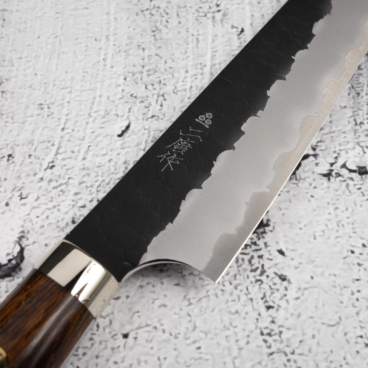 二唐刃物鍛造所 SG2 黒打ち 槌目 ペティナイフ 150mm 鞘付き