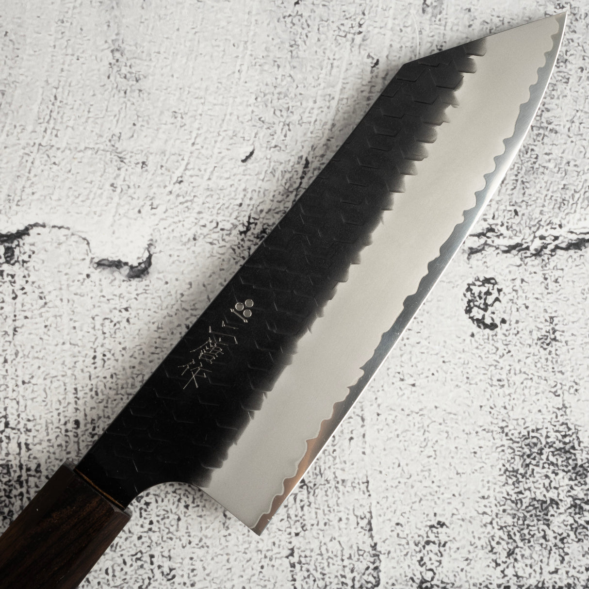 二唐刃物鍛造所 スーパーゴールド2 黒打ち 槌目 文化 180mm