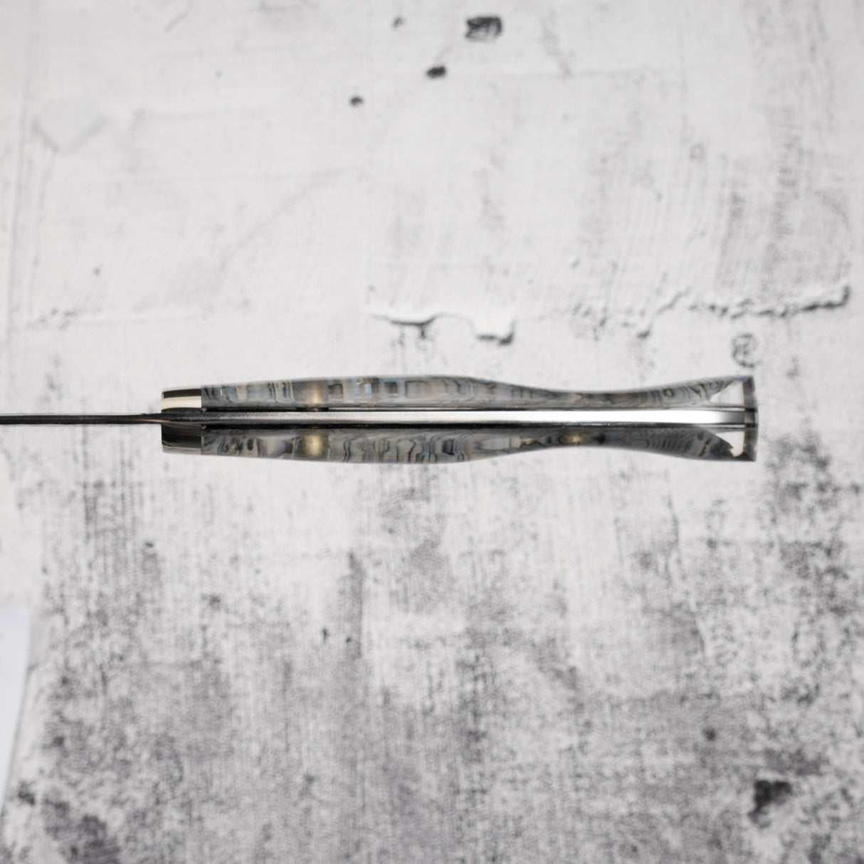 二唐刃物鍛造所 スーパーゴールド2 先丸筋引 270mm 黒打ち 槌目 白蝶貝ハンドル