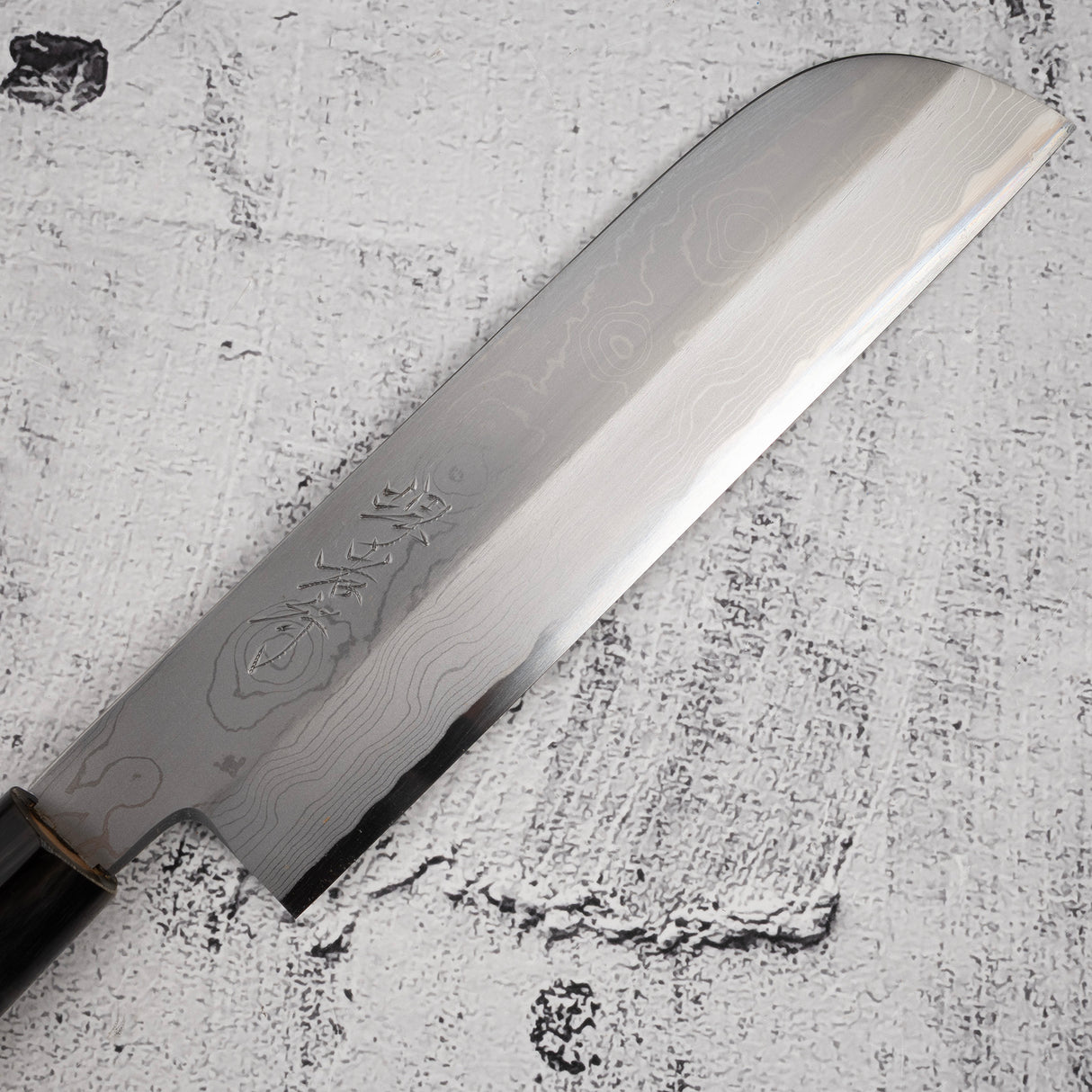青木刃物製作所 渦潮 白二鋼 ダマスカス 鎌形薄刃 195mm