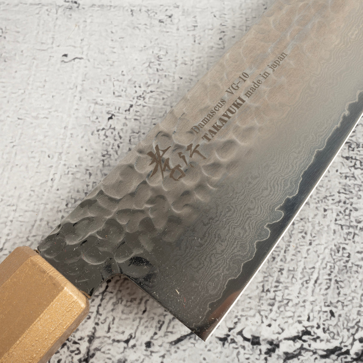 青木刃物製作所 V金10号 33層ダマスカス 三徳 170mm ゴールド