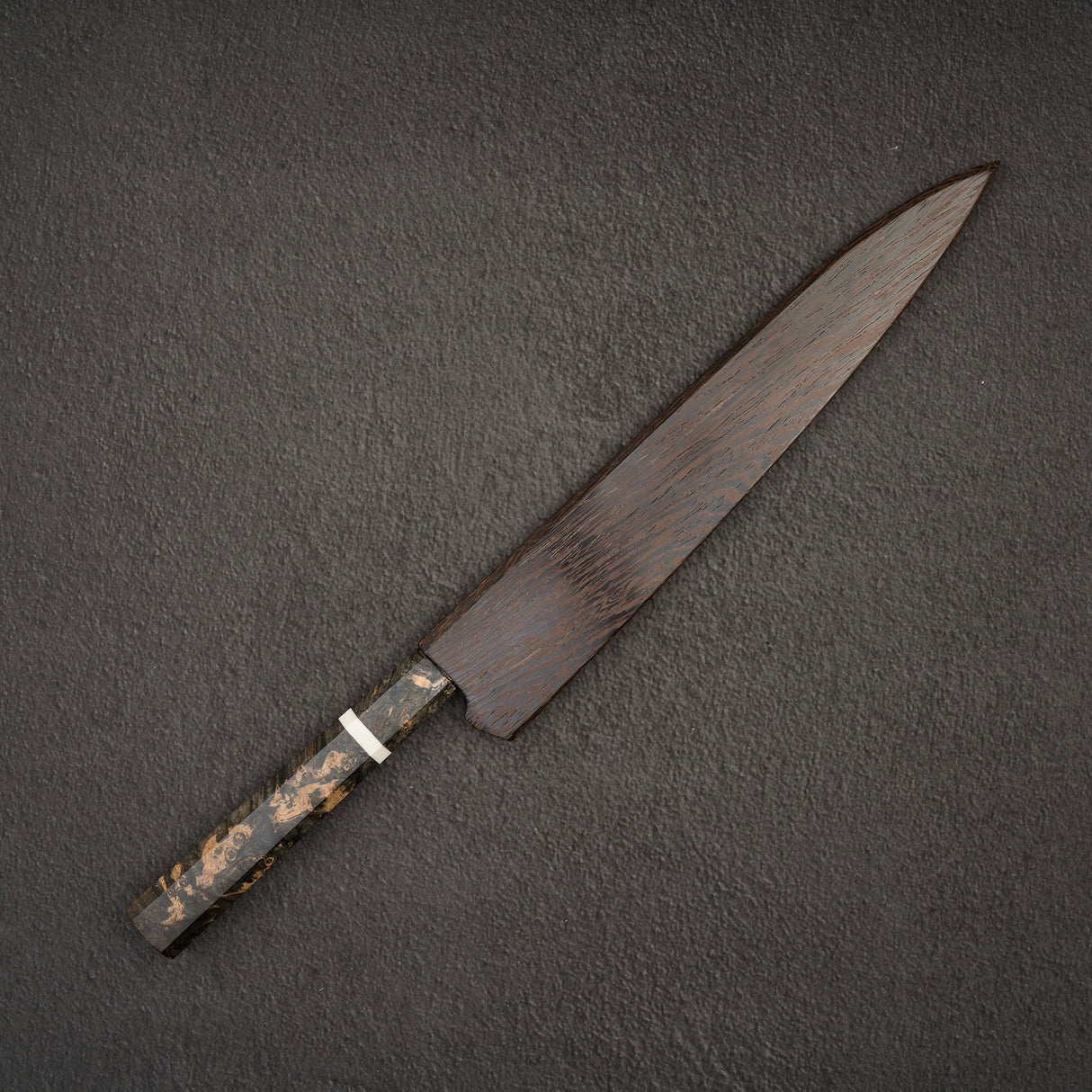 佑成 粉末ダイス鋼 ZDP-189 ダマスカス 筋引 240mm 鞘付き