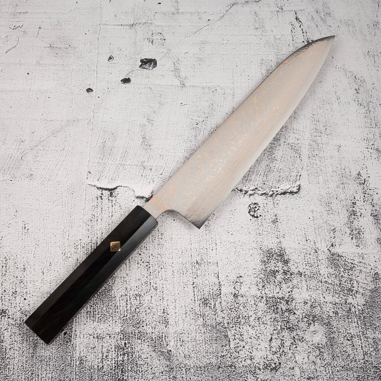 佐治打刃物 V金10号 レインボーダマスカス 牛刀 240mm