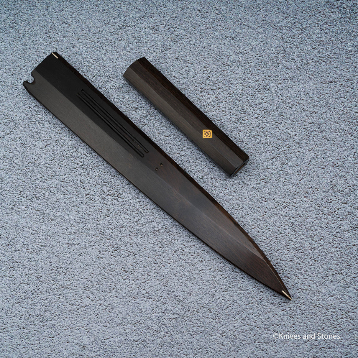 K&S 柳刃 マグネット式鞘・ハンドルセット 安定化カーリーメイプル/エボニー/パウロサ