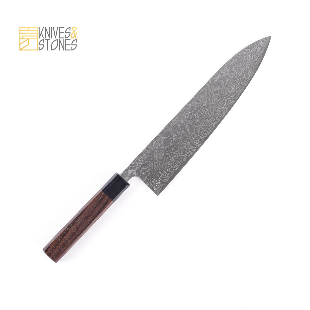 正本 墨流し スーパーゴールド2 ダマスカス 牛刀 240mm 加茂藤刃物