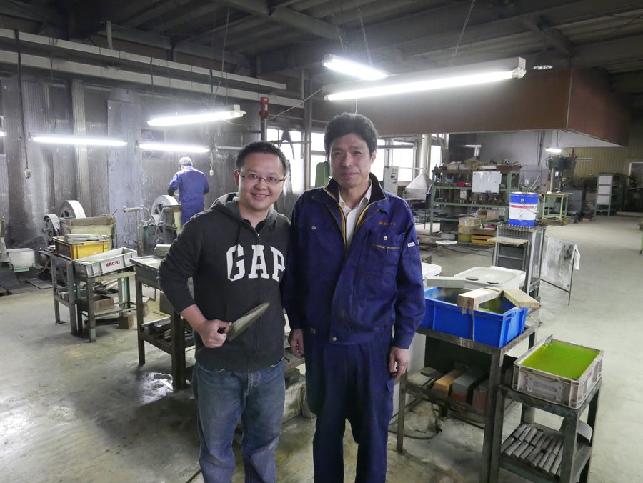 James with Nobuo Hanaki at the Sukenari workshop, Toyama, April 2016