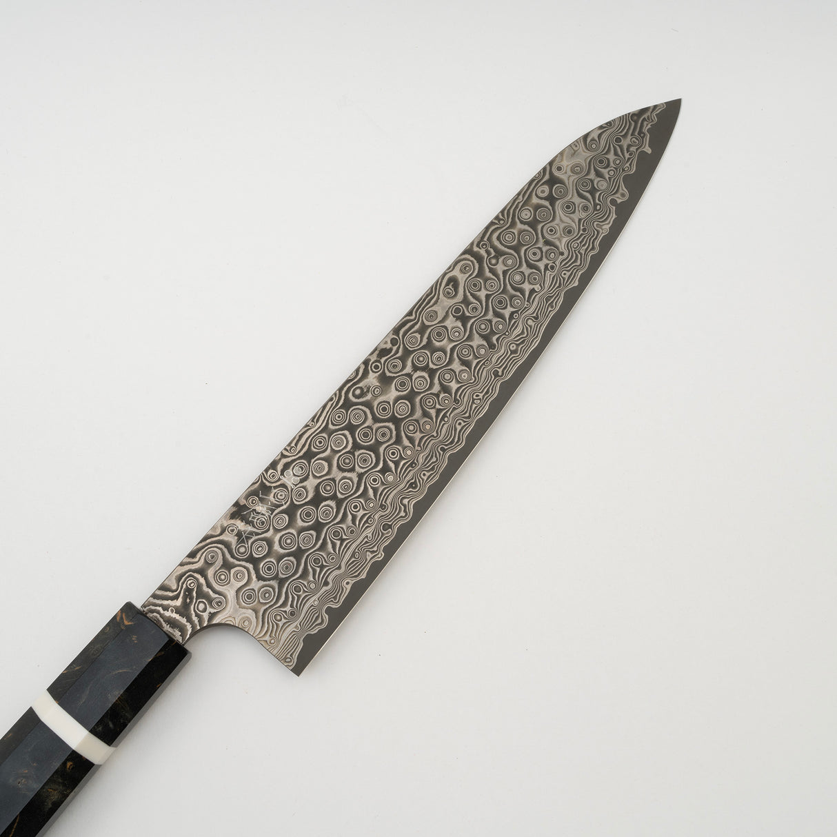 二唐刃物鍛造所 暗門 スーパーゴールド2 レインドロップダマスカス 牛刀 240mm