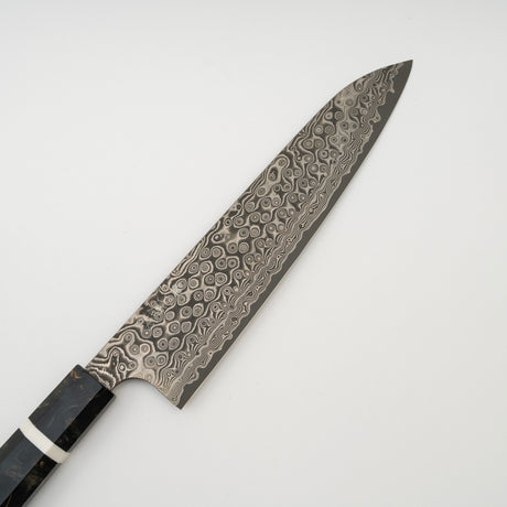 二唐刃物鍛造所 暗門 スーパーゴールド2 レインドロップダマスカス 牛刀 240mm