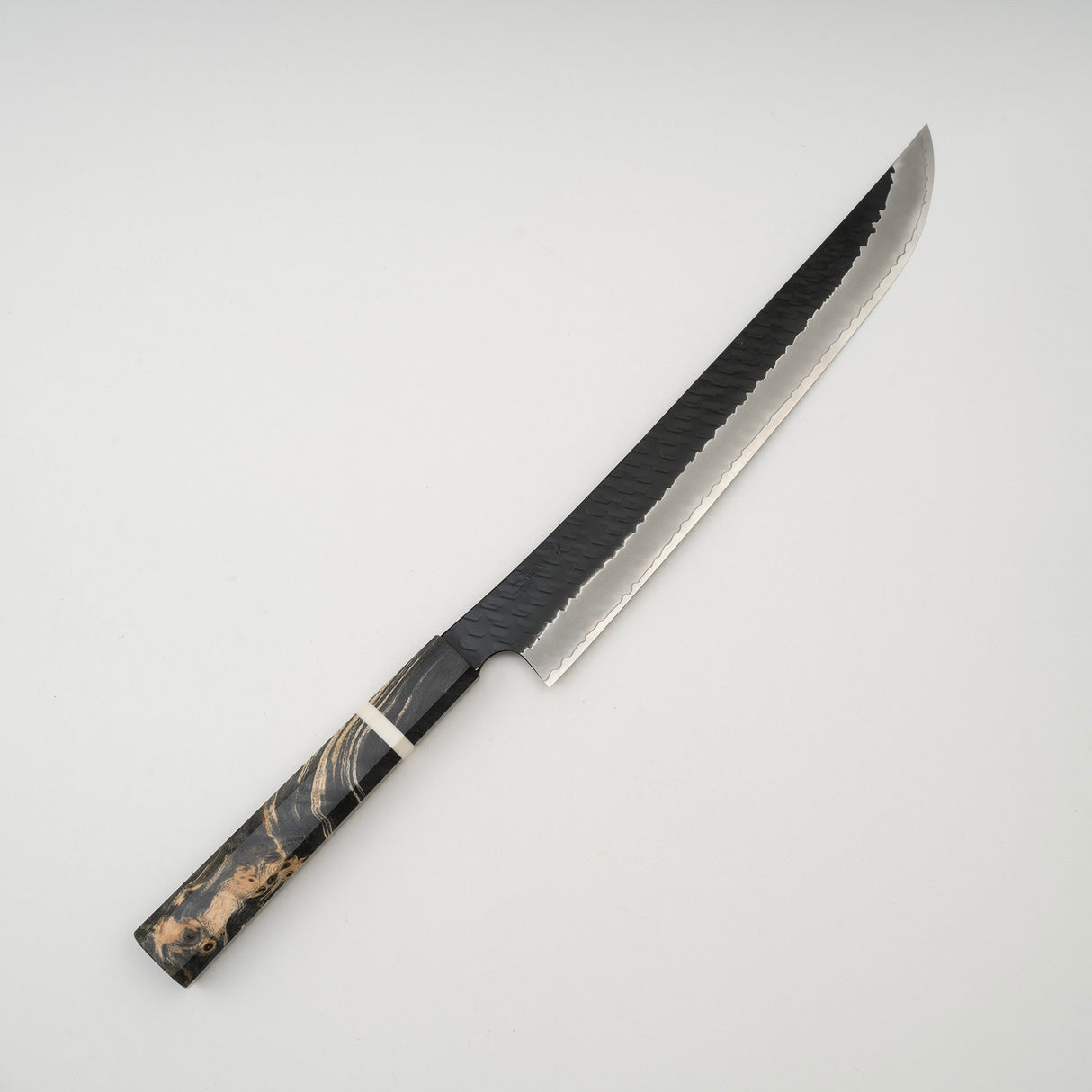 二唐刃物鍛造所 スーパーゴールド2 槌目黒打ち 筋引 270mm