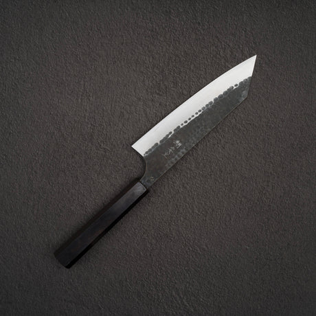 安立打刃物 青紙スーパー 槌目 黒打ち 文化 170mm