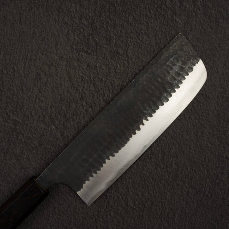 安立打刃物 青紙スーパー 槌目 黒打ち 菜切 165mm