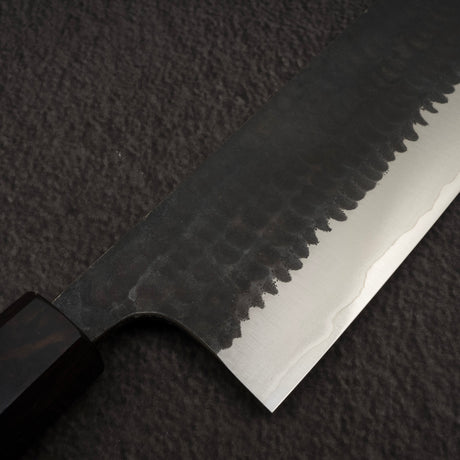 安立打刃物 青紙スーパー 槌目 黒打ち 菜切 165mm