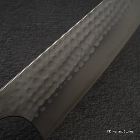 安竜 青二鋼 槌目 文化包丁 175mm ステンレスクラッド エボニーハンドル
