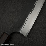 安立打刃物 青紙スーパー 槌目 黒打ち 牛刀 210mm