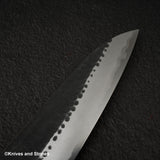 安立打刃物 青紙スーパー 槌目 黒打ち 牛刀 210mm
