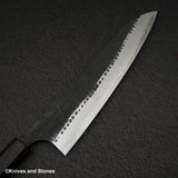 安立打刃物 青紙スーパー 槌目 黒打ち 牛刀 210mm