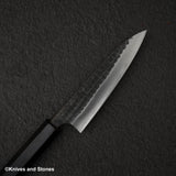 安立打刃物 青紙スーパー 槌目 黒打ち ペティナイフ 120mm